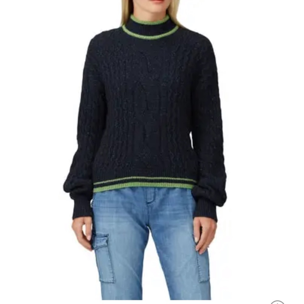 Veda Women’s Navy Knitted Long Sleeve Paro Wool Blend Sweater